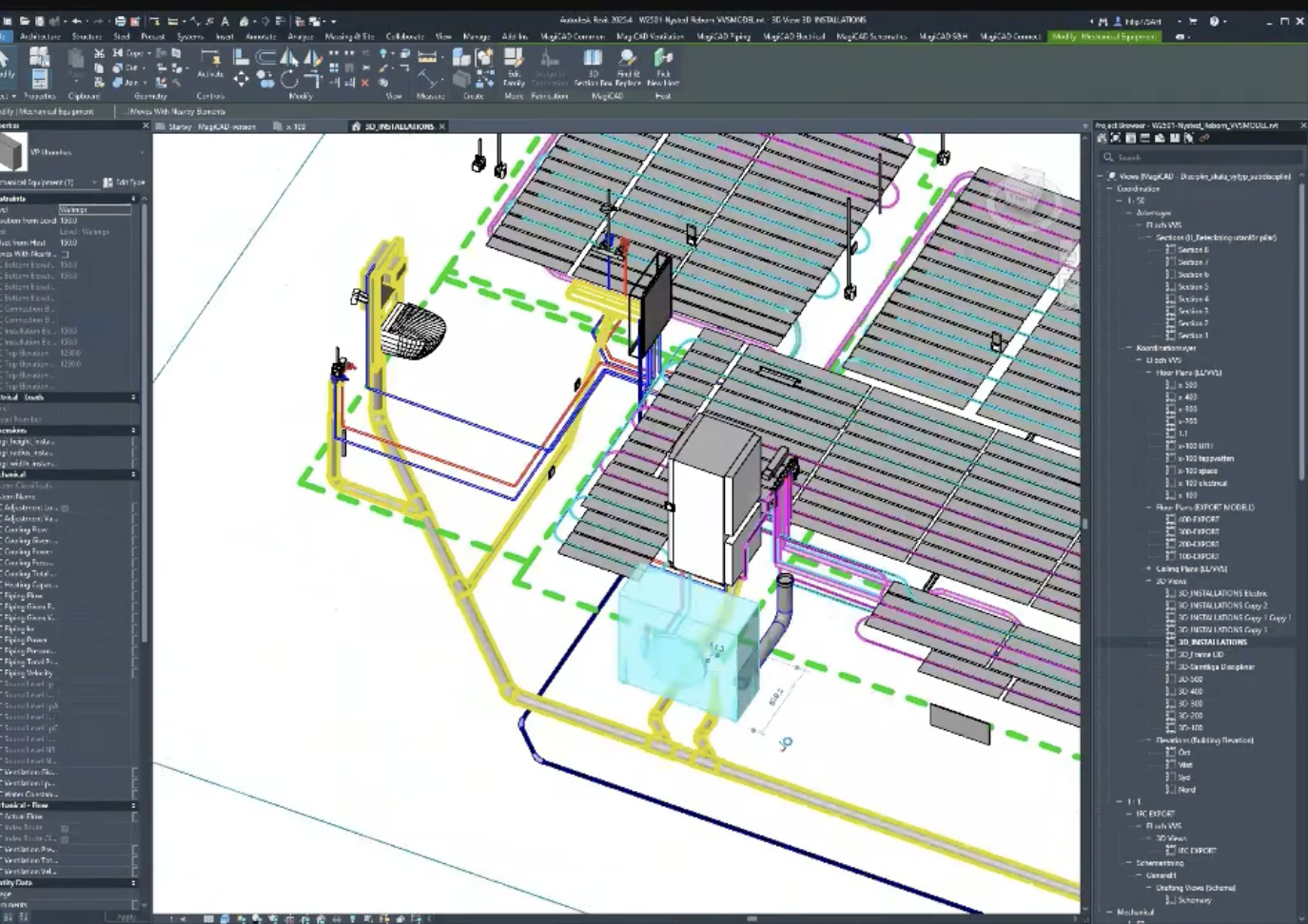 An engineer modelling building services by hand in an authoring tool